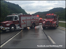 Smithburg VFD blocks both lanes of US50 during a incident.